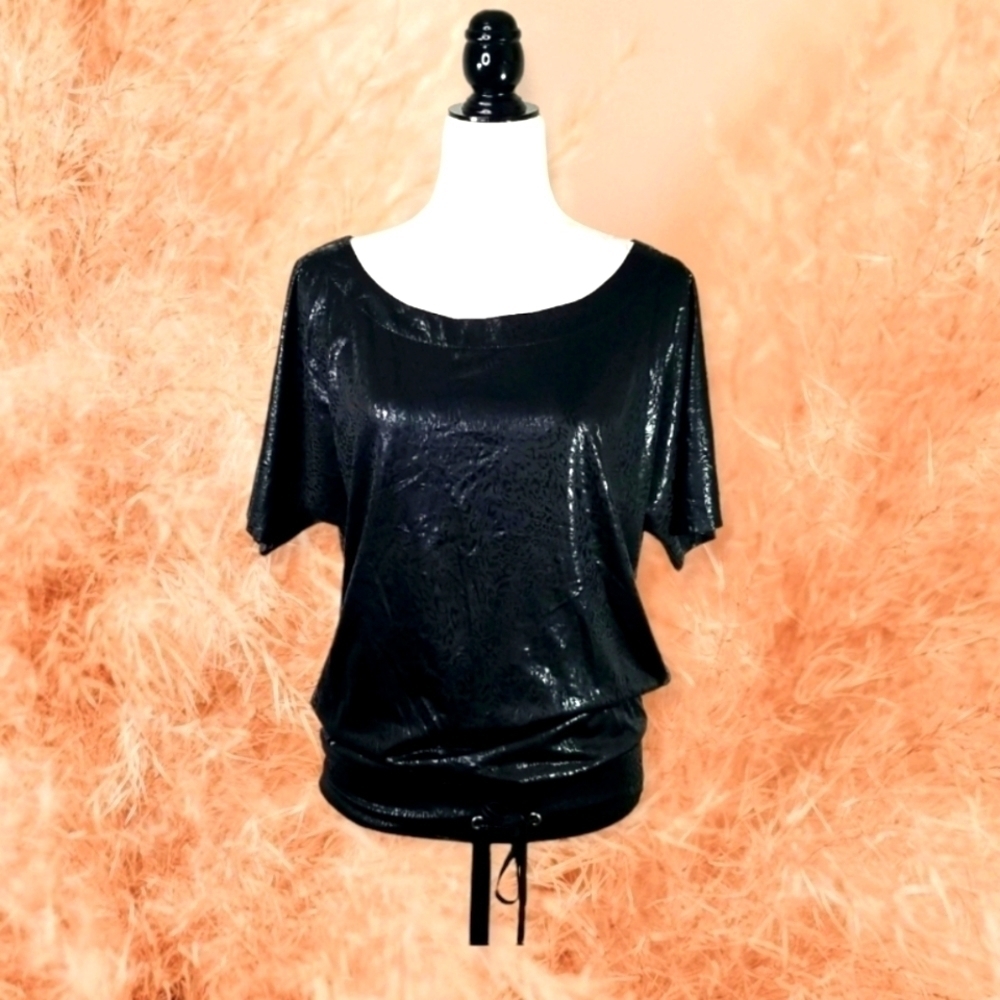 Minkpink Women's Top Size S Loose Fitting See Through Black